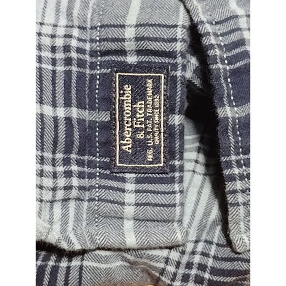 Abercrombie & Fitch Men's Small Long Sleeve Button Down Shirt Blue Plaid - Picture 3 of 6